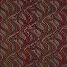 54"" Wide F191 Red, Brown And Grey, Abstract Flame Chenille Upholstery Fabric By The Yard