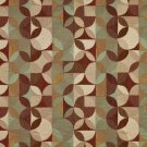 54"" Wide F511 Gold, Brown And Red, Geometric Chenille Upholstery Fabric By The Yard