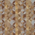 54"" Wide F515 Gold, Brown And Blue, Geometric Chenille Upholstery Fabric By The Yard