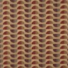 54"" Wide F519 Orange And Burgundy, Half Circles Chenille Upholstery Fabric By The Yard