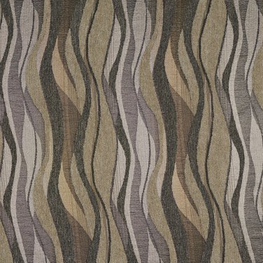 54"" Wide F528 Silver And Grey, Abstract Striped Chenille Upholstery Fabric By The Yard
