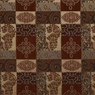 54"" Wide F533 Red, Gold And Burgundy, Large Scale Chenille Upholstery Fabric By The Yard