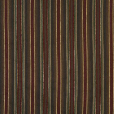 54"" Wide H491 Red, Gold And Green, Textured Stripe Upholstery Grade Fabric By The Yard