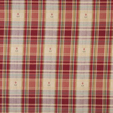 54"" Wide J491 Red, Green And Gold, Plaid Upholstery Grade Fabric By The Yard