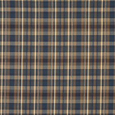54"" Wide H476 Blue And Beige, Textured Plaid Upholstery Grade Fabric By The Yard