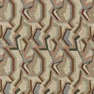 54"" Wide F850 Green, Blue And Burgundy, Geometric Chenille Upholstery Fabric By The Yard