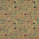 54"" Wide F856 Green, Orange, Blue And Burgundy, Geometric Chenille Upholstery Fabric By The Yard