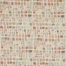 54"" Wide F857 Green, Pink, And Ivory, Geometric Chenille Upholstery Fabric By The Yard
