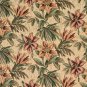 54"" Wide F862 Green, Beige And Red, Floral Chenille Upholstery Fabric By The Yard