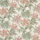 54"" Wide F863 Orange, Pink, Green And Ivory, Floral Chenille Upholstery Fabric By The Yard