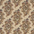 54"" Wide F665 Burgundy, Beige And Green, Floral Bouquet Tapestry Upholstery Fabric By The Yard
