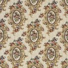 54"" Wide F667 Orange, Green And Burgundy, Floral Bouquet Tapestry Upholstery Fabric By The Yard