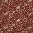 54"" Wide H140 Red, Green And Peach, Garden Floral Tapestry Upholstery Fabric By The Yard