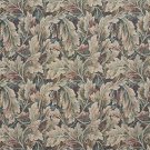 54"" Wide D568 Burgundy, Ivory And Green, Floral Leaf Tapestry Upholstery Fabric By The Yard
