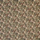 54"" Wide F910 Black, Red And Green, Floral Leaves Tapestry Upholstery Fabric By The Yard