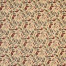 54"" Wide F914 Gold, Red And Green, Floral Leaves Tapestry Upholstery Fabric By The Yard