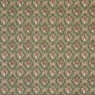 54"" Wide F918 Green And Burgundy, Floral Diamond Tapestry Upholstery Fabric By The Yard