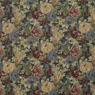 54"" Wide F925 Blue, Red And Green, Floral Tapestry Upholstery Fabric By The Yard