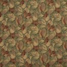 54"" Wide F935 Burgundy And Green, Floral Leaves Tapestry Upholstery Fabric By The Yard