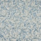 54"" Wide F801 Blue And Ivory, Pastel Floral Leaves Jacquard Woven Upholstery Fabric By The Yard