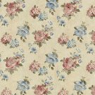 54"" Wide F808 Blue Red Green Cream Pastel Floral Roses Jacquard Woven Upholstery Fabric By The Yard