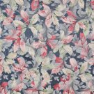 54"" Wide F824 Blue, Green, Ivory And Red, Floral Leaves Jacquard Woven Upholstery Fabric By The Yar