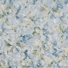 54"" Wide F826 Blue, Green And Ivory, Floral Leaves Jacquard Woven Upholstery Fabric By The Yard