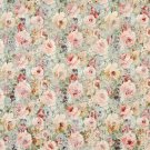 54"" Wide F834 Green, Peach And Blue, Floral Garden Jacquard Woven Upholstery Fabric By The Yard