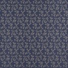 54"" Wide D313, Blue And Beige Vine Leaves Jacquard Woven Upholstery Fabric By The Yard