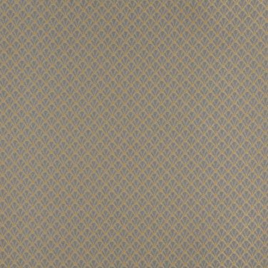 54"" Wide D356, Blue And Gold Small Scale Shell Jacquard Woven Upholstery Fabric By The Yard