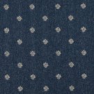 54"" Wide C604 Navy Blue And Beige, Leaves Country Style Upholstery Fabric By The Yard