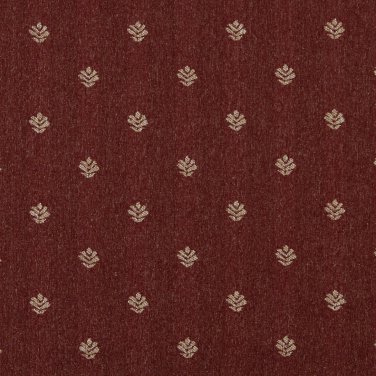 54"" Wide C606 Rustic Red And Beige, Leaves Country Style Upholstery Fabric By The Yard