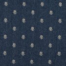 54"" Wide C624 Navy Blue And Beige, Flowers Country Style Upholstery Fabric By The Yard