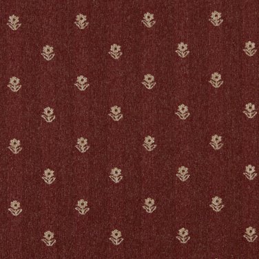 54"" Wide C626 Rustic Red And Beige, Flowers Country Style Upholstery Fabric By The Yard