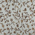 54"" Wide K0011A Light Blue Gold Brown Ivory Embroidered Floral Brocade Upholstery Fabric By The Yar