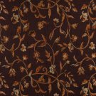 54"" Wide K0011B Brown Gold Persimmon Ivory Embroidered Floral Brocade Upholstery Fabric By The Yard