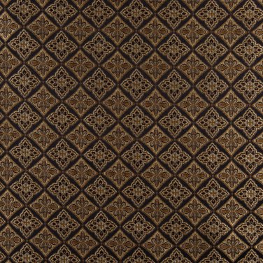 54"" Wide K0012C Midnight Gold Ivory Embroidered Diamond Brocade Upholstery Fabric By The Yard