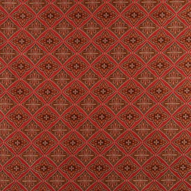 54"" Wide K0012G Red Brown Gold Ivory Embroidered Diamond Brocade Upholstery Fabric By The Yard