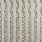 K0013A Light Blue Gold Brown Ivory Embroidered Striped Floral Brocade Upholstery Fabric By The Yard
