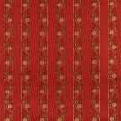 K0013G Red Brown Gold Ivory Embroidered Striped Floral Brocade Upholstery Fabric By The Yard