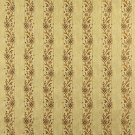 54"" Wide K0013H Gold Brown Ivory Embroidered Striped Floral Brocade Upholstery Fabric By The Yard