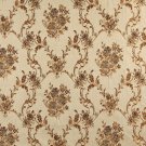 K0014E Beige Gold Brown Ivory Large Scale Embroidered Floral Brocade Upholstery Fabric By The Yard