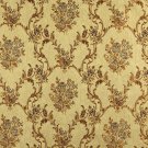 K0014H Gold Brown Ivory Large Scale Embroidered Floral Brocade Upholstery Fabric By The Yard
