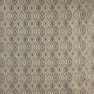 K0015A Light Blue Gold Brown Ivory Embroidered Pointed Oval Brocade Upholstery Fabric By The Yard
