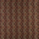 K0015B Brown Gold Persimmon Ivory Embroidered Pointed Oval Brocade Upholstery Fabric By The Yard