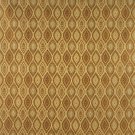 K0015H Gold Brown Ivory Small Scale Embroidered Pointed Oval Brocade Upholstery Fabric By The Yard