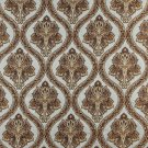 K0016A Light Blue Gold Brown Ivory Embroidered Traditional Brocade Upholstery Fabric By The Yard