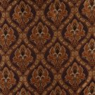 K0016B Brown Gold Persimmon Ivory Embroidered Traditional Brocade Upholstery Fabric By The Yard