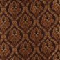 K0016B Brown Gold Persimmon Ivory Embroidered Traditional Brocade Upholstery Fabric By The Yard