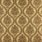 54"" Wide K0016H Gold Brown Ivory Embroidered Traditional Brocade Upholstery Fabric By The Yard